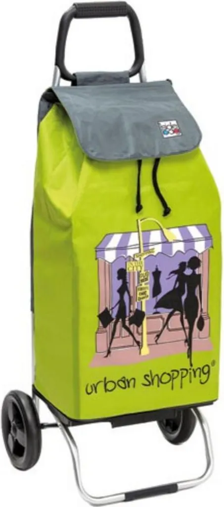 Poussette de marché 55L Sidebag Vert US avec sac haute capacité 2 roues