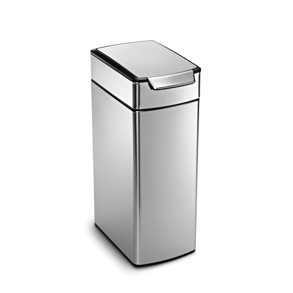 simplehuman 40 Liter schmaler touch-bar Abfalleimer, fingerabdrucksicherer Edelstahl - 8,4x8,4x31 cm; CW2016