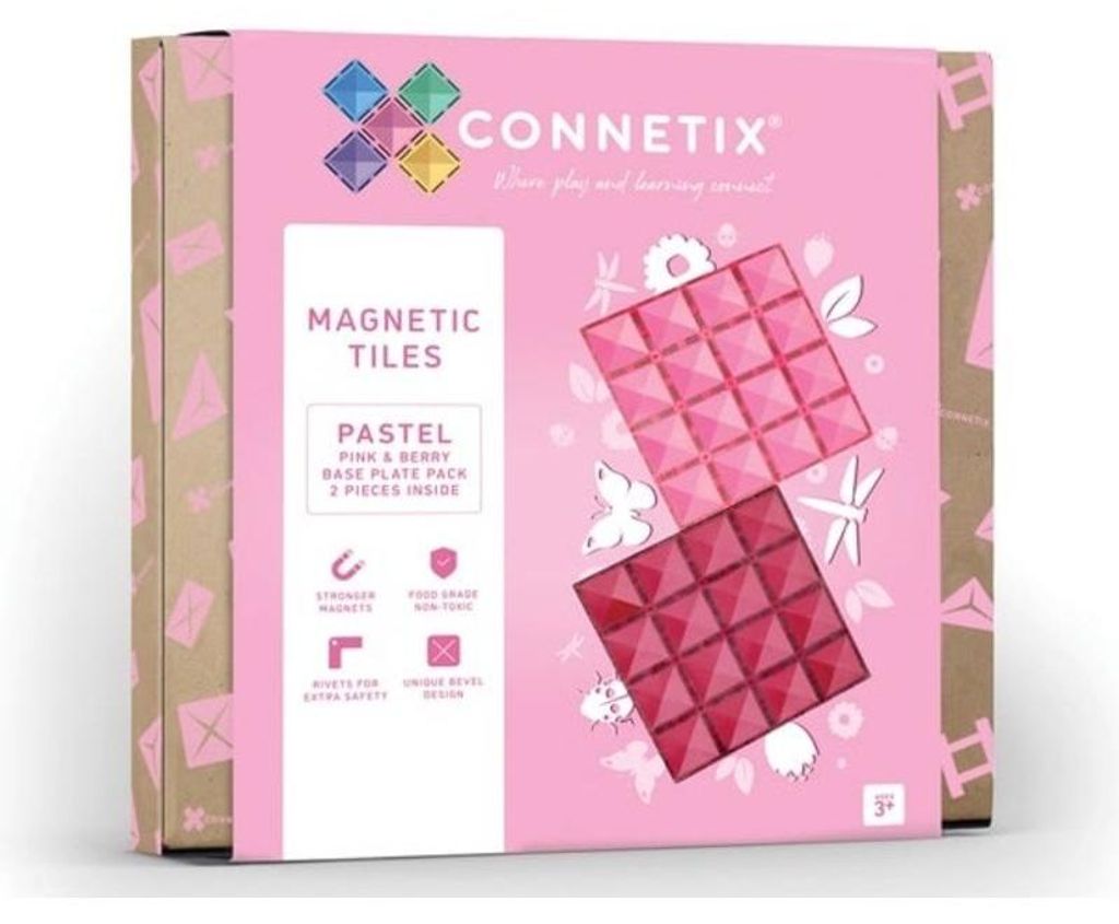 Connetix Magnetkacheln Base Pink Berry 2 Stück Produktbild 