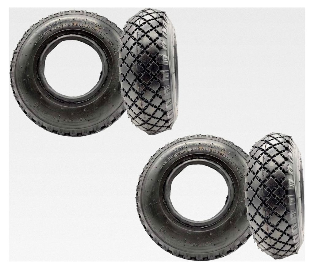 4X Shop Mantel 3.00-4 Sackkarrenmantel 4er Set Decke 260mm 4 Stück Ersatzreifen für Sackkarre Bollerwagen Handkarre Luftreifen Luftrad 260x85mm m...