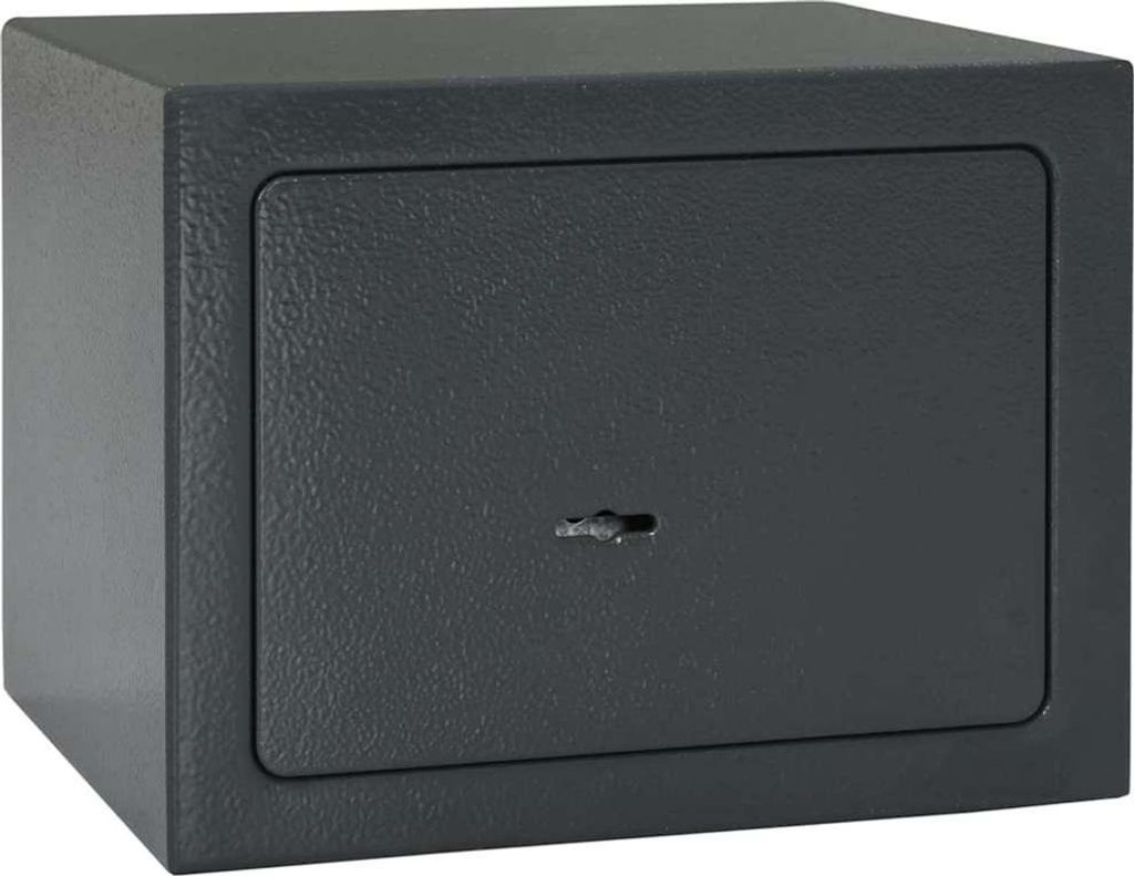 Möbel Safe Box mit Schlüsselverschluss Dunkelgrau 17x23x17 cm Stahl - Tresore 42011313