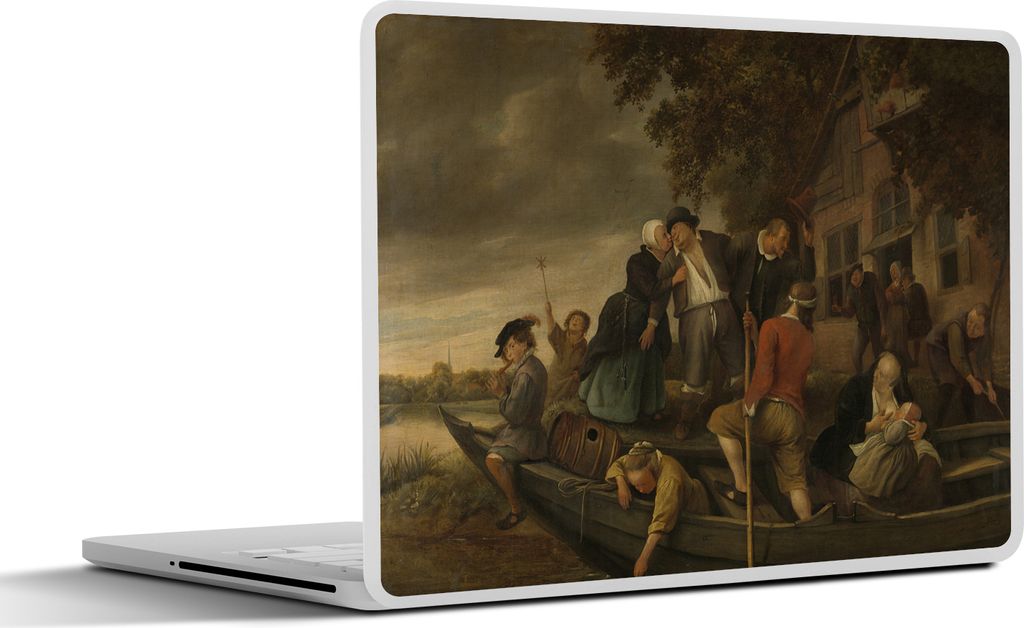 MuchoWow Laptop Aufkleber Sticker Cover Das Karussell - Jan Steen 30x21 cm - Sticker für Laptop - Selbstklebend