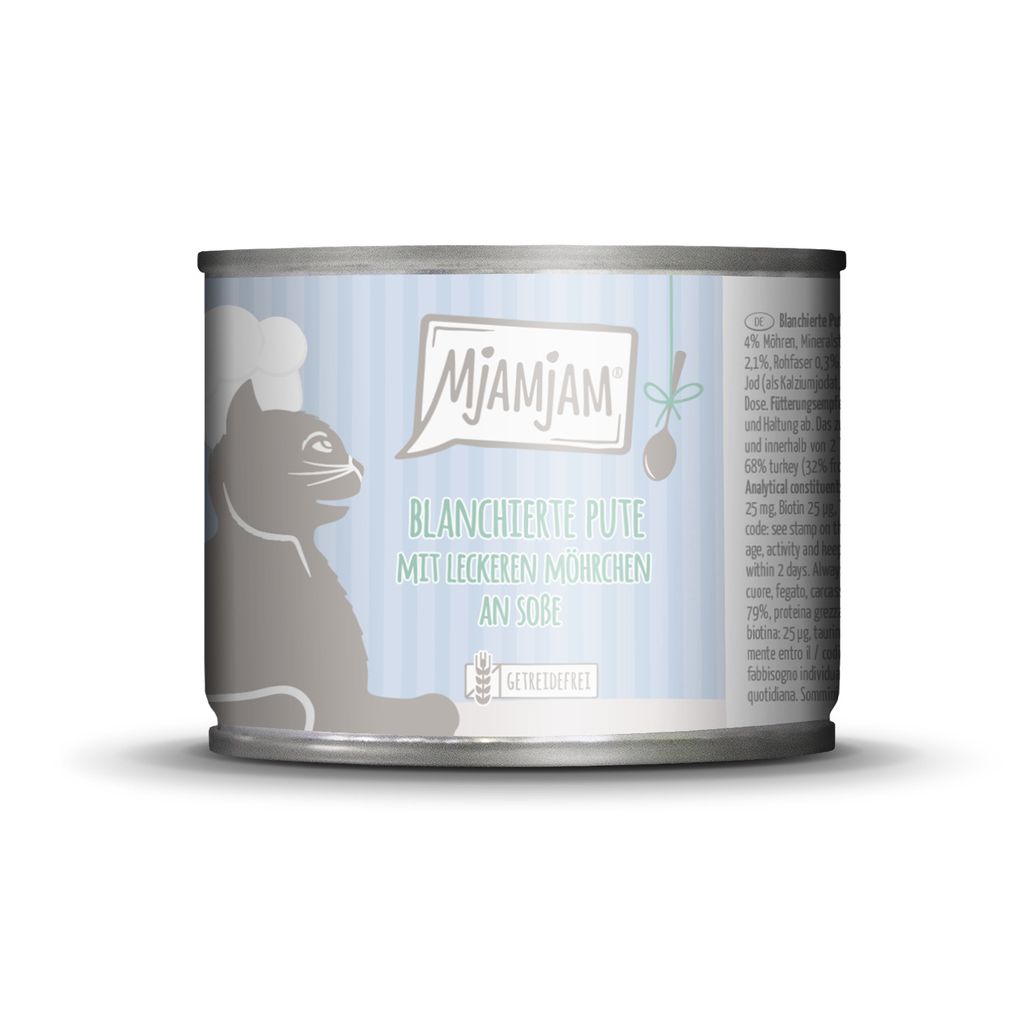 Mjamjam 185gx6 blanch. Pute+Möhre an Soße