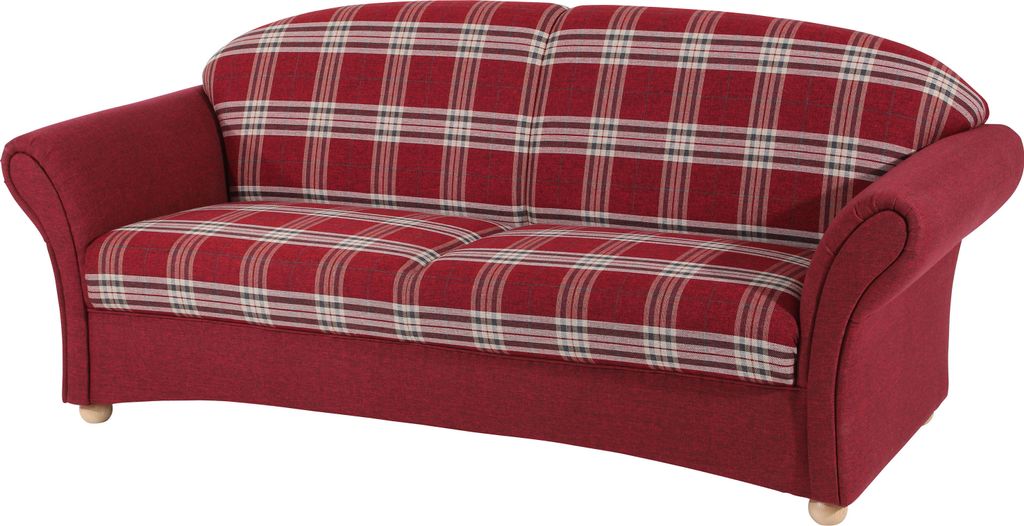 Max Winzer Sofa 2,5-Sitzer Corona - Flachgewebe rot - Maße: Produktbild 