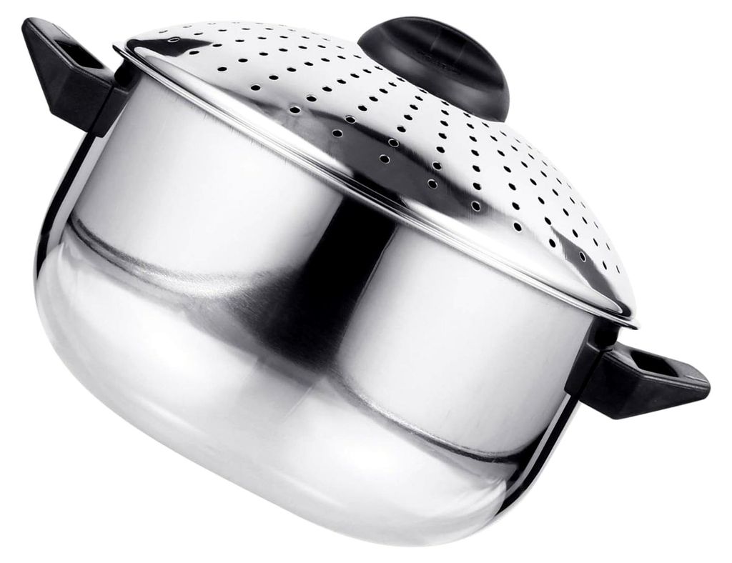 Edelstahl-Schnellkochtopf mit Siebdeckel – Vielseitiger Nudeltopf für Herd und Camping, leicht und tragbar zum Kochen von Ramen, Suppe und Brei