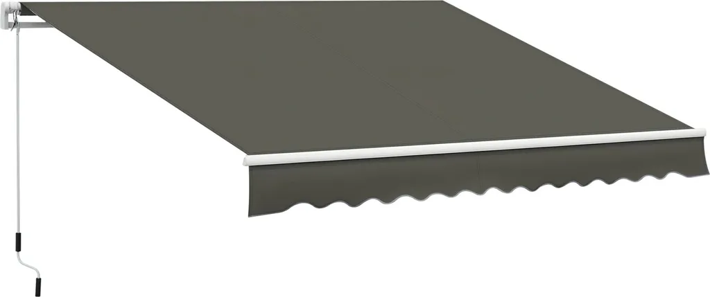 Store banne gris 3,5 x 2,5 m avec inclinaison réglable et cadre alu