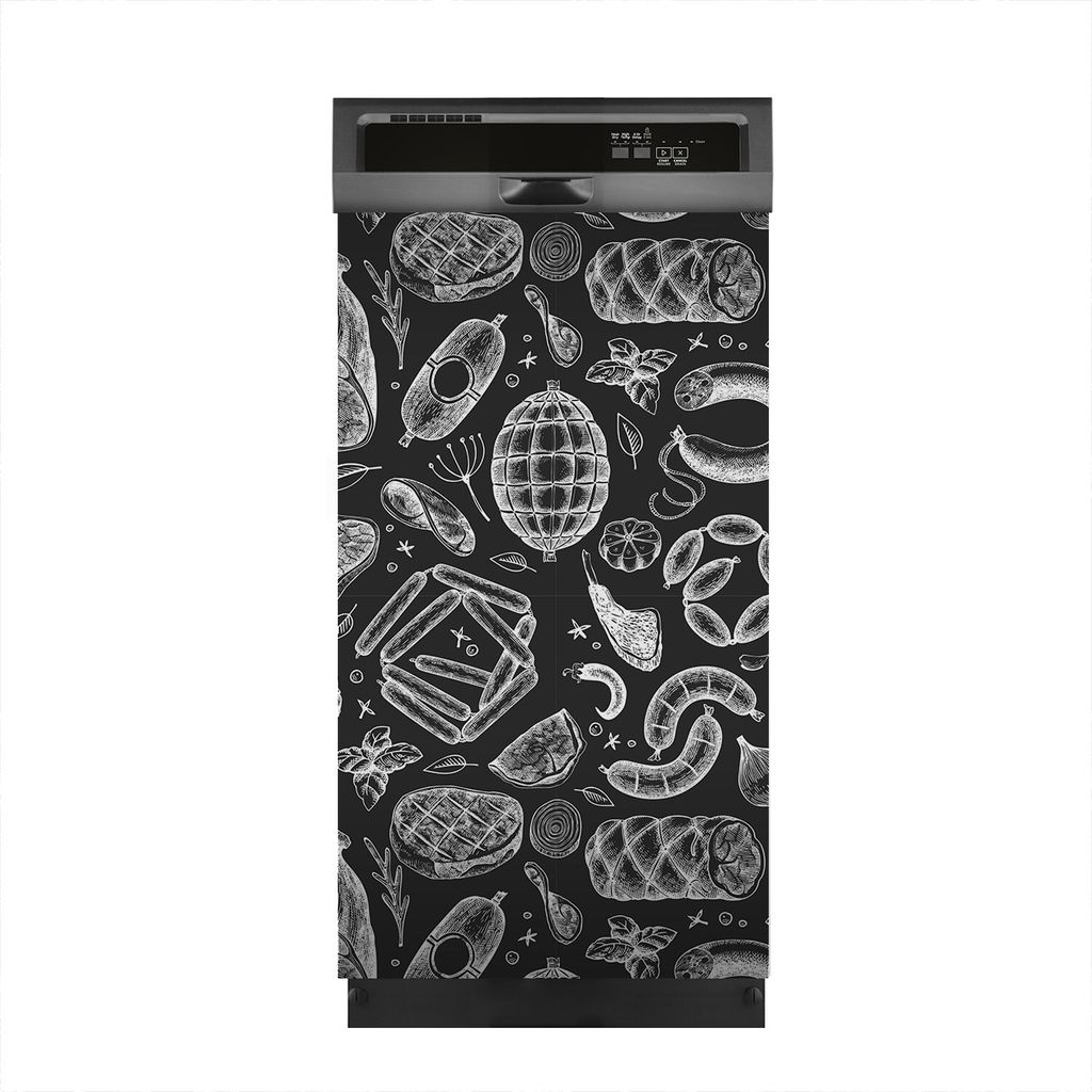 Magnete Dekorative 45x80 cm Küche Magnetmatte Spülmaschine - Schinken Würstchen Jamon Steak