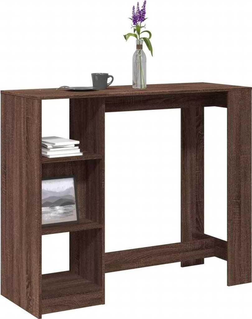 Maison Exclusive - Bartisch mit Regal Braun Eiche 124x46x103,5 cm Holzwerkstoff