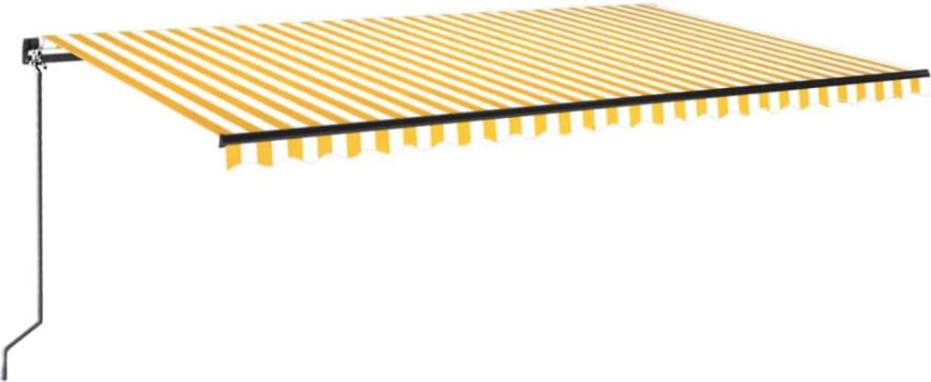 vidaXL Markíza manuálne výsuvná s LED 500x300 cm žltá a Obrázok produktu 