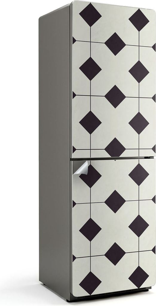 Muster mit Zickzacklinien und Linien – Kühlschrank Aufkleber – Klebefolie Kühlschrank – Kühlschrank Nachbildung – Kühlschrankfolie selb...