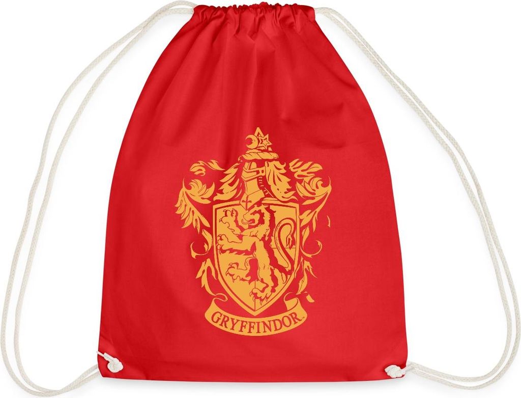 Spreadshirt Harry Potter Haus Gryffindor Wappen Logo Turnbeutel, One size, Rot