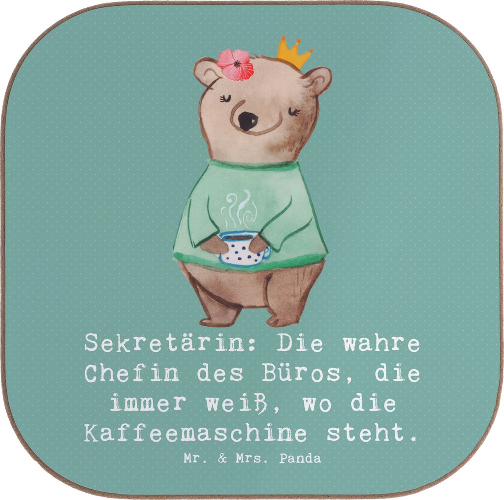 Mr. & Mrs. Panda Untersetzer für Gläser Sekretärin Chef - Meeresbrise - Geschenk, Tee, Sekretariatsarbeit, gläseruntersetzer, Geschenke mit Her...