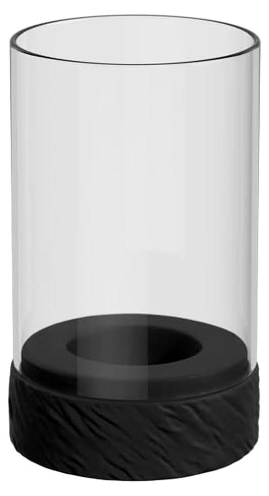 Windlicht in Schieferoptik, Kerzenhalter, Deko, Wohnaccessoires, Keramik, Borosilikatglas
