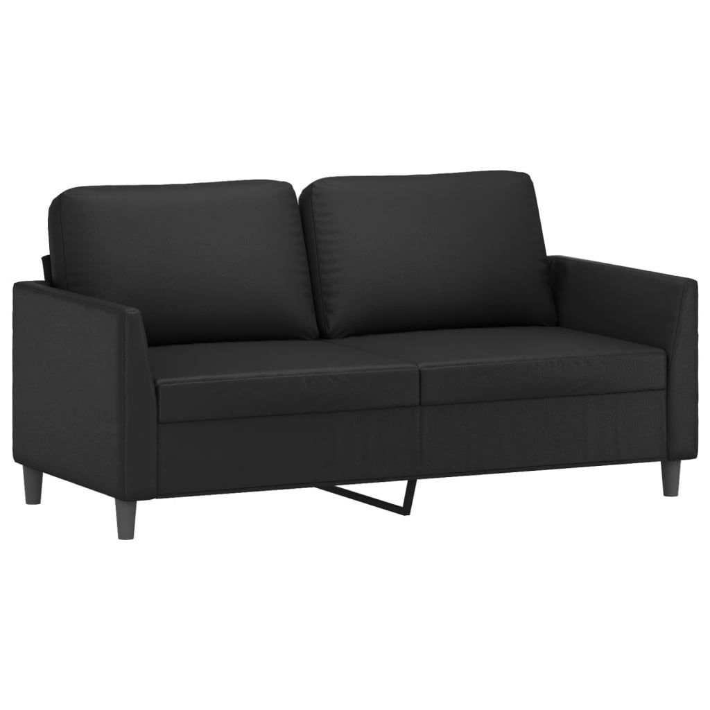 vidaXL 2-osobowa sofa czarna 140 cm imitacja skóry Zdjęcie produktu 