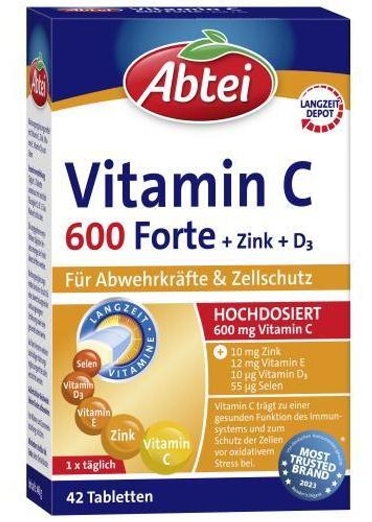 Abbey Witamina C 600 Forte Tabletki Titanium Dioxidefr. 42 Zdjęcie produktu 