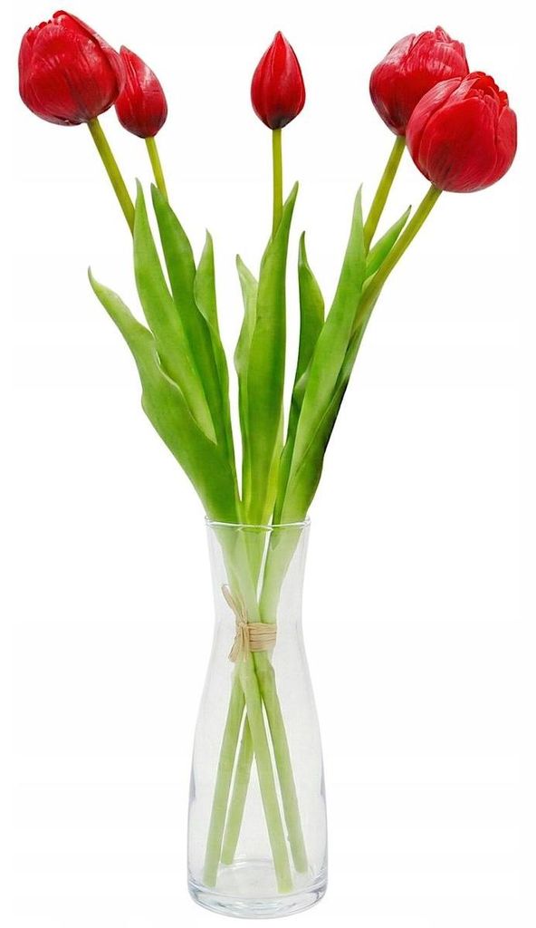 Künstliche Tulpen Silikon Blumenstrauß 5 Stück Realistisch Dekoration für Vase