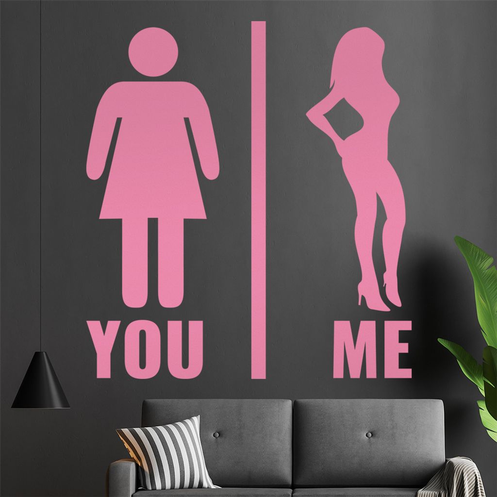 KIWISTAR You and Me - Du und Ich Body Wandtattoo in 6 Größen - Wandaufkleber Wall Sticker - Dekoration, Küche, Wohnzimmer, Schlafzimmer, Badezimmer