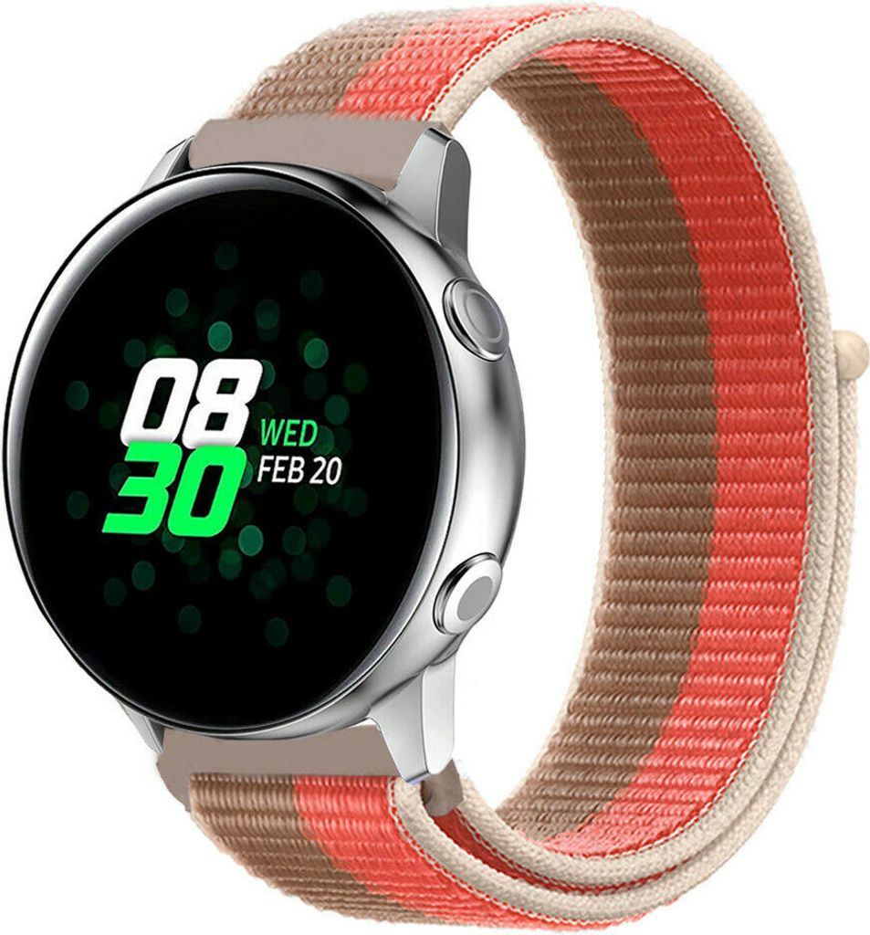 Strap-it Samsung Galaxy Watch Active Nylonarmband (Pampelmuse)