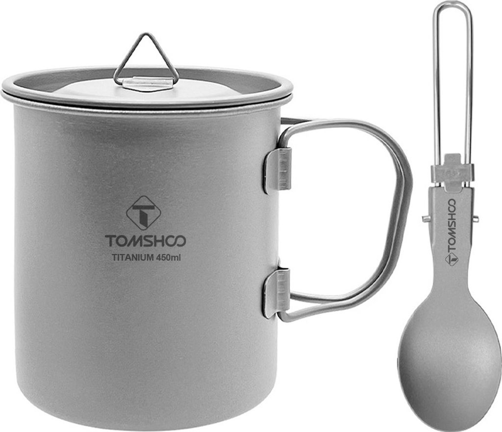 Kaffeetasse aus Titanlegierung mit Deckel, Camping-Becher Produktbild 