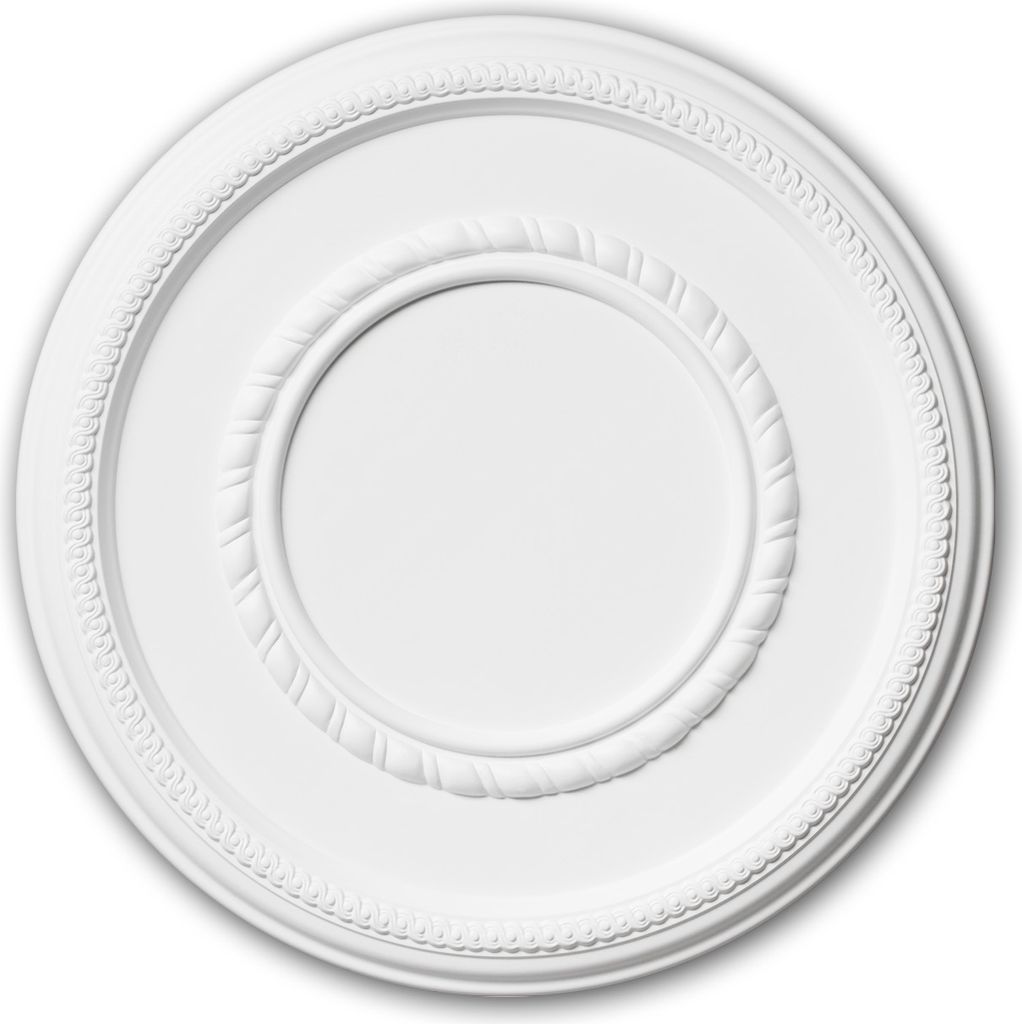 PROFHOME 156004 Rosette aus Polyurethan Deckenrosette Zierelement Ø 43,5 cm