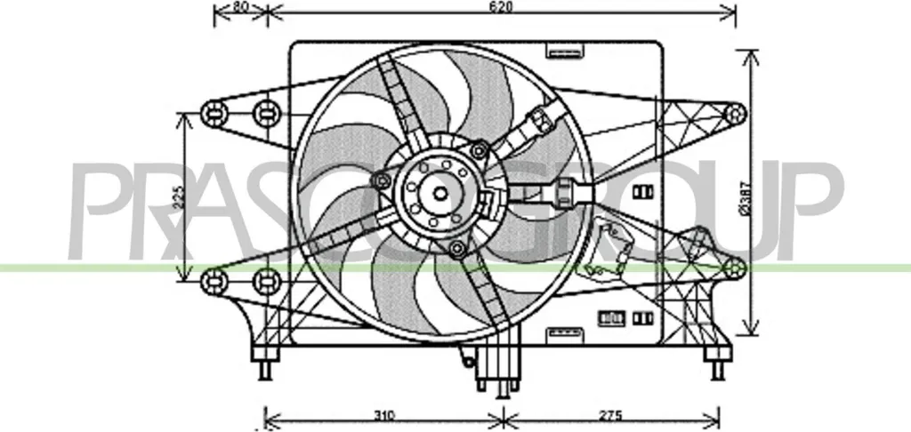 Ventilateur de radiateur pour réparation circuit refroidissement Doblo