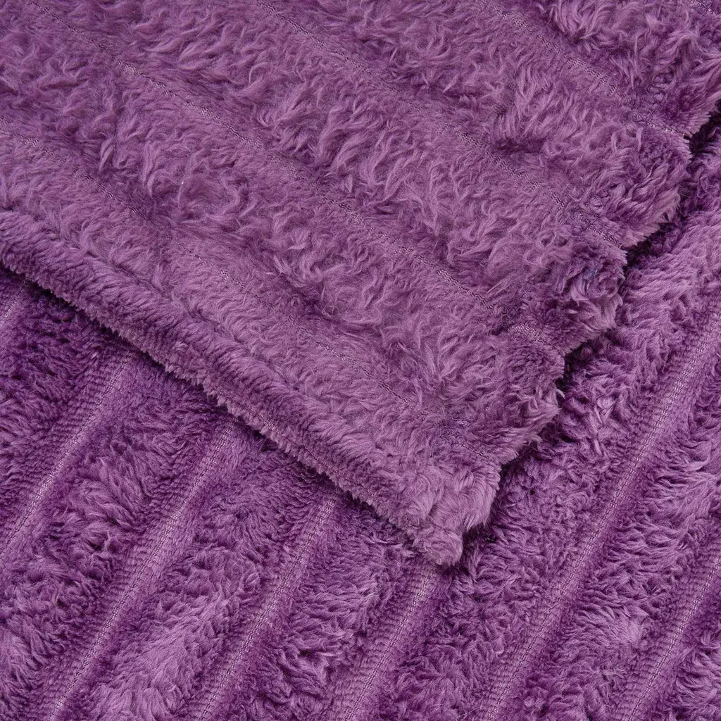 vidaXL Coperta viola 240 x 220 cm in pile - 5