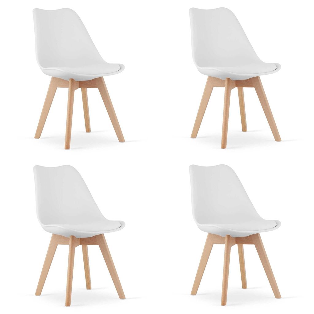 Sada židlí MARK set bílé dřevěné nohy 4ks