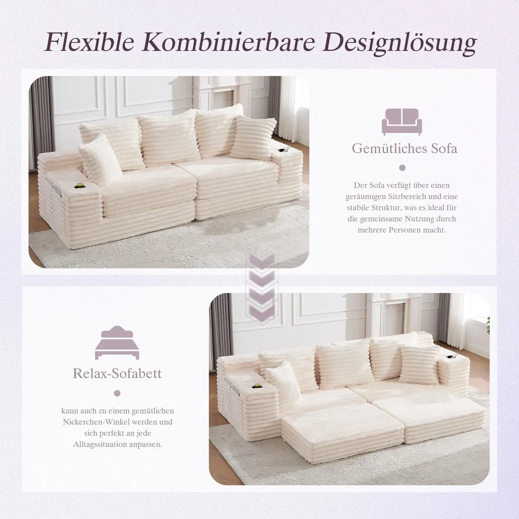 Canapé convertible beige avec rangement : fini le manque de place !