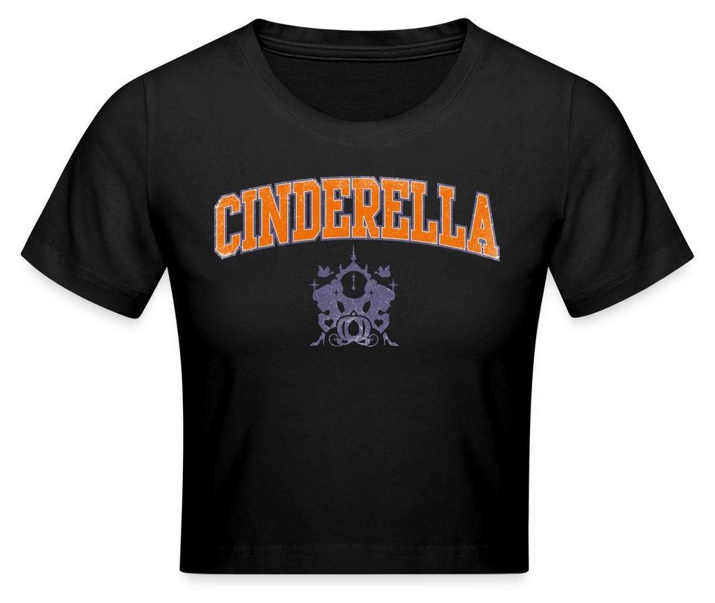 Cinderella Schriftzug Mit Emblem Crop Top, XS, Schwarz