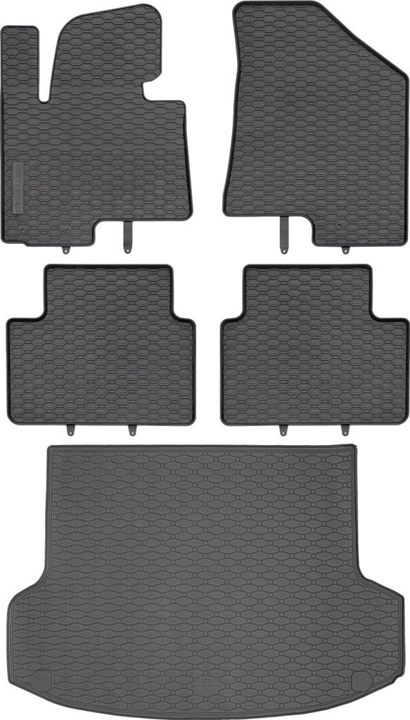 RIGUM 410198 Kofferraum + GEYER 830/4C Fußmatten - Hyundai ix35 SUV 2010-06.2015, vorderer AV-Fußraum - LOSaE