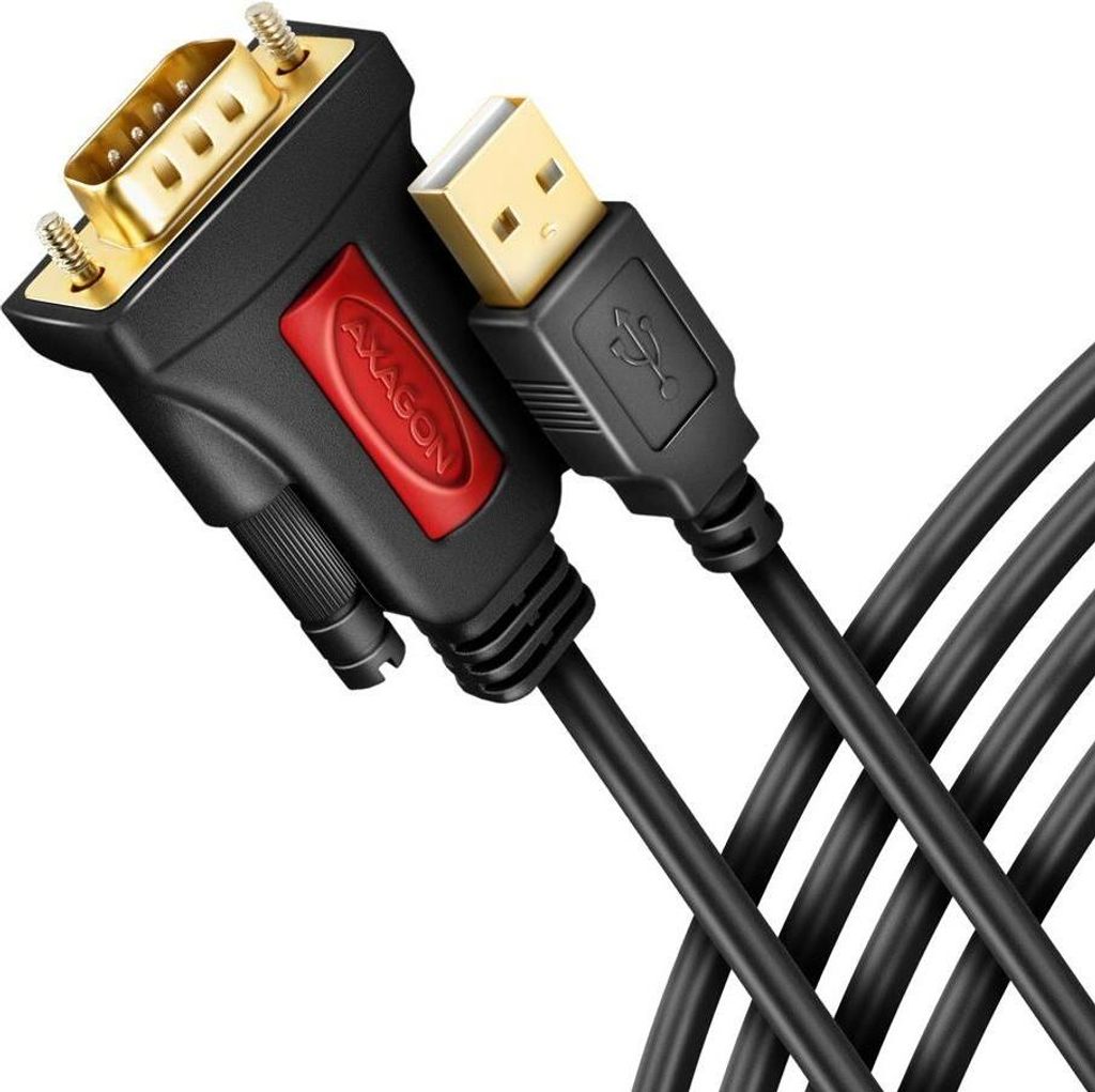AXAGON Axagon ADS-1PSN USB-A 2.0 - seriell RS-232 DB9-M Prolific Adapterkabel 1.5m - Adapter - Digital/Daten serielles Kabel Schwarz USB Typ-A