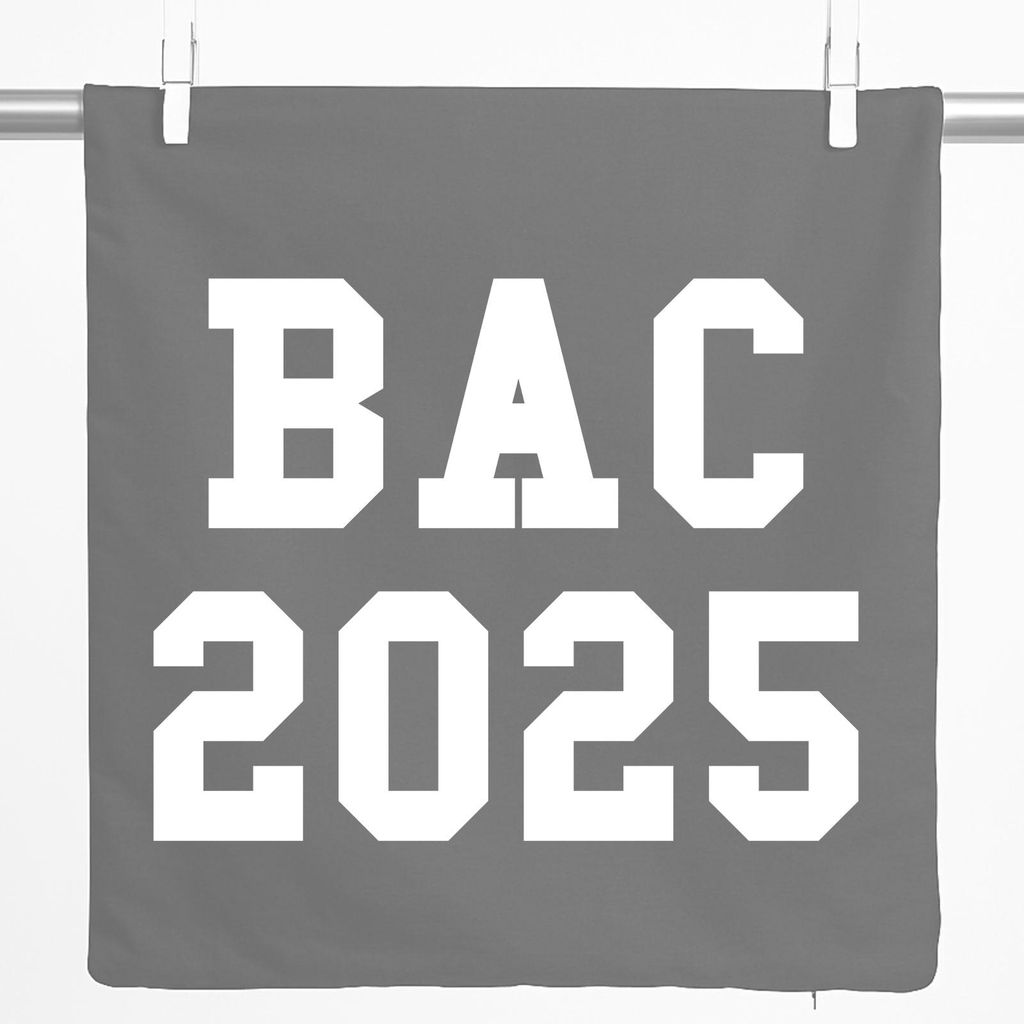 Huuraa Kissenbezug BAC 2025 Abschluss Frankreich 40x40cm Steel Grey Baumwolle Dekokissenbezug Geschenkidee