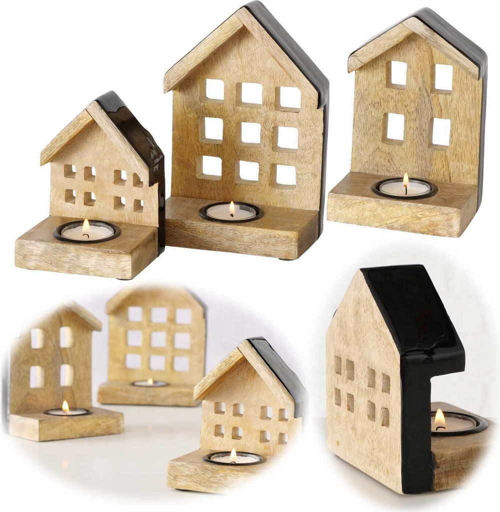 LS-LebenStil Teelichthaus Lichterhaus Nyhavn 3-teiliges Set Produktbild 