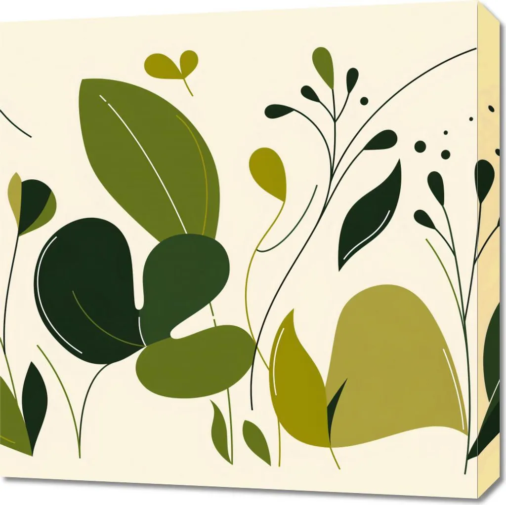 Toile murale décorative Fraîcheur des feuilles 60x60 cm pour salon