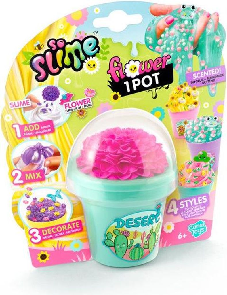 So Slime DIY Slime Flower 1 Pot, Duftend, Mit Dekorationen und Charms, 4 Stile, Ab 6 Jahren