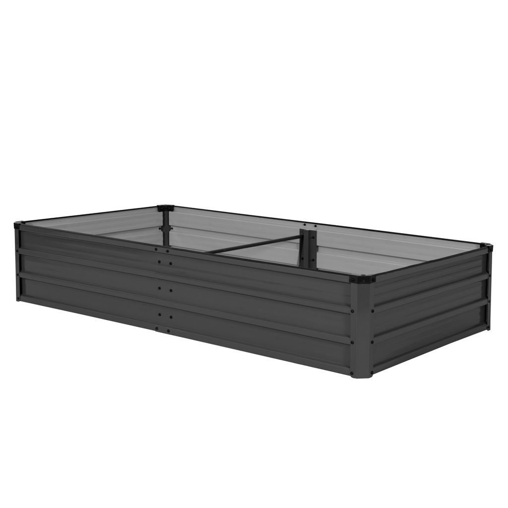 180x90x30 cm Rechteckiges Verzinktes Hochbeet, Dunkelgrau Produktbild 