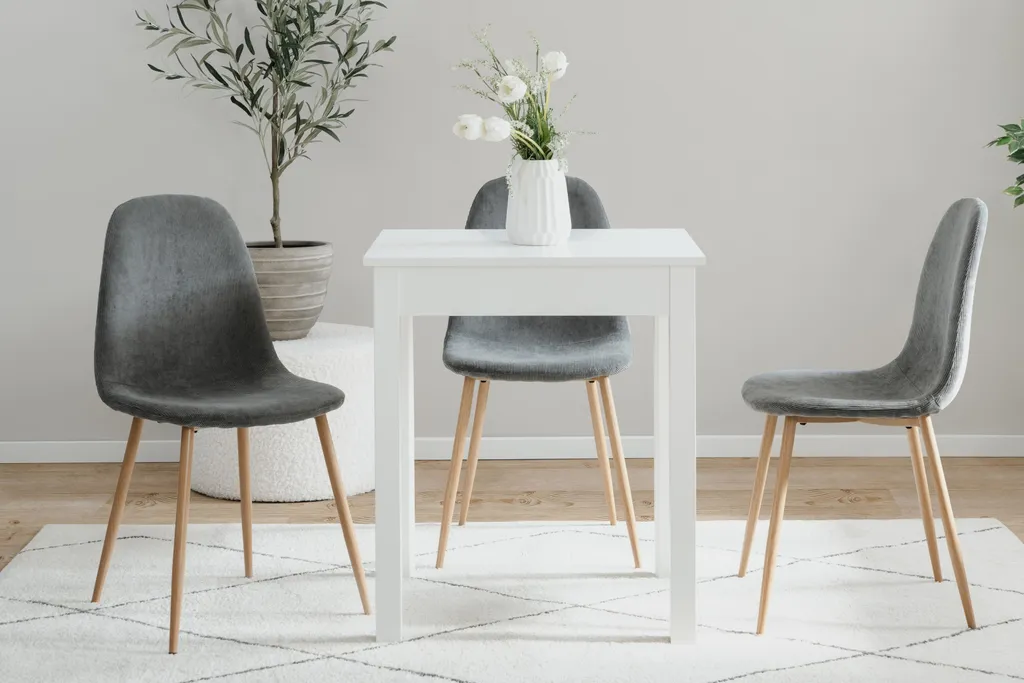 Table à manger Capri blanche 60cm - Design moderne et format compact