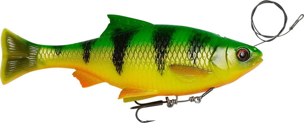 Savage Gear 4D Line Thru Pulse Tail Roach Firetiger 18 cm 90 g Gummiköder