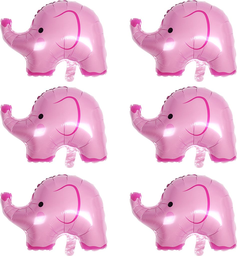 6 Stück Elefanten-Folienballons, aufblasbare Cartoon-Elefanten-Ballons aus Aluminiumfolie, Partyzubehör mit Tiermotiven für Babyparty, Geburtsta...