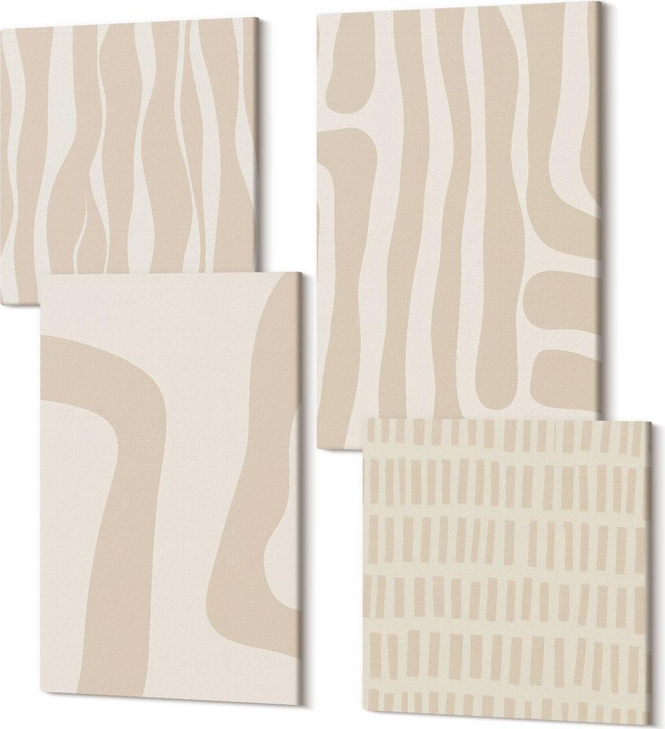 Leinwandbilder Mehrteilig 4-teilig – Modernes Design – Hochwertiger Polycanvas Kunstdruck – Wanddekoration & Wandkunst – Bilder für Zuhaus...
