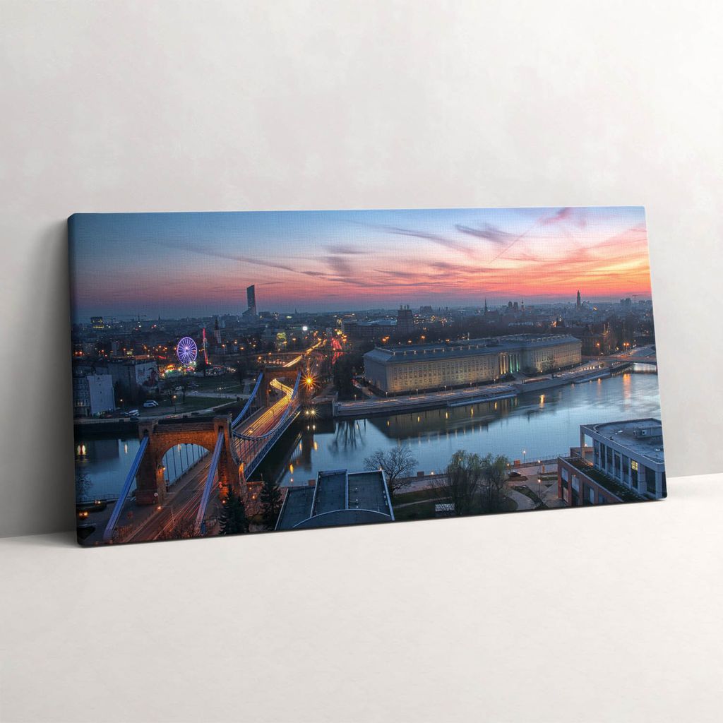 Wrocław aus der Vogelperspektive – Leinwandbild Wandbild – 100x50 cm – Leinwandbilder – Wandbilder – Schlafzimmer – Flur