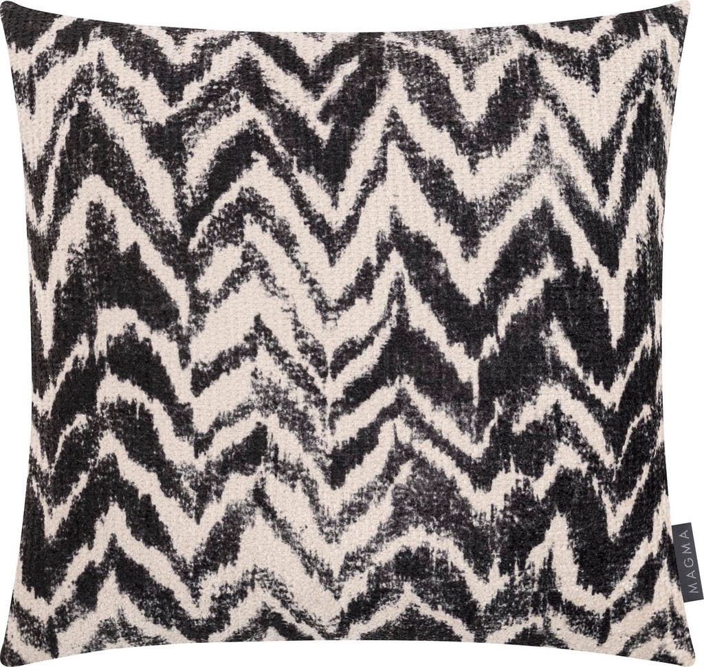 Kissenhülle - Schwarz - Cremeweiß - Polyester - 45 x 45 cm - mit Reißverschluss