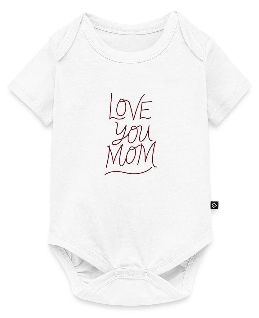 Spreadshirt Geschenk Mom | Love You Mom Kurzarm Tages Baby Body, 86 (12-18 M.), Weiß