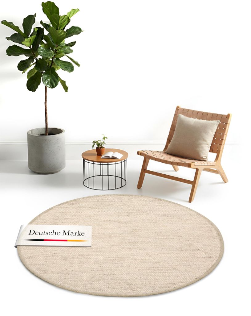 jaloom Wollteppich Lui Grau Rund Ø 60 cm | Moderner Teppich Produktbild 