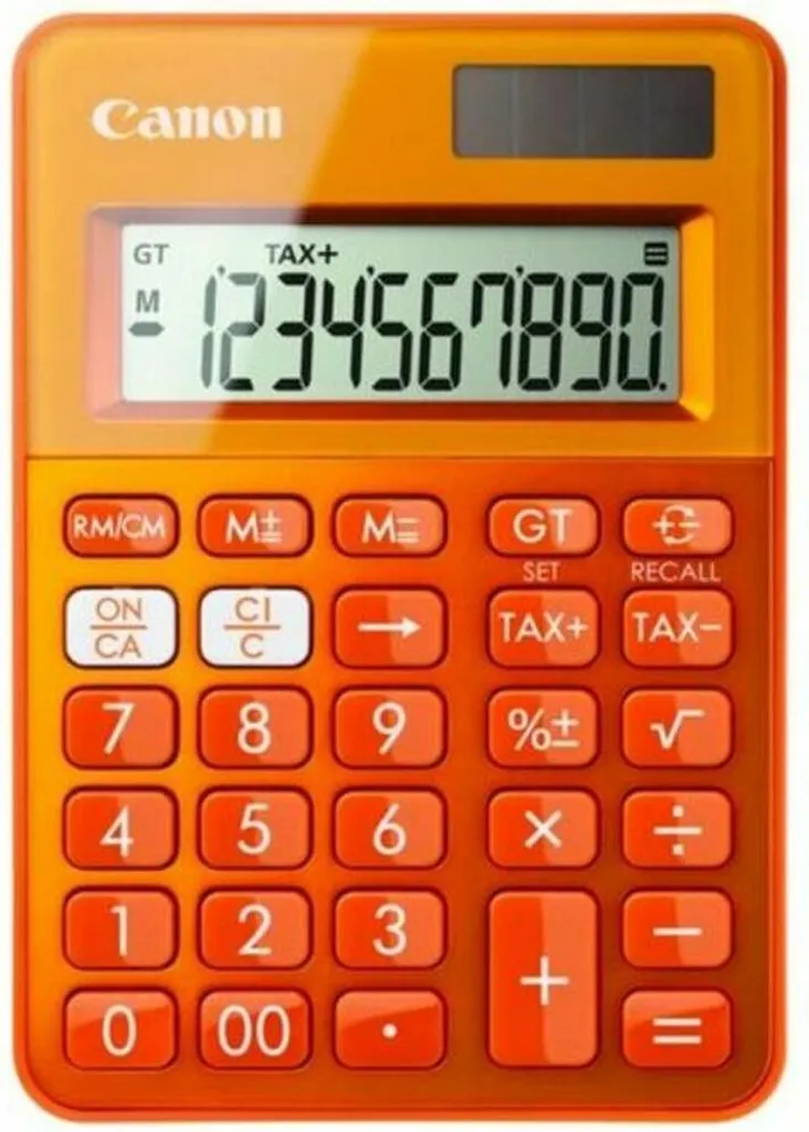 Calculatrice Canon 0289C004AA Orange Écologique à Double Alimentation