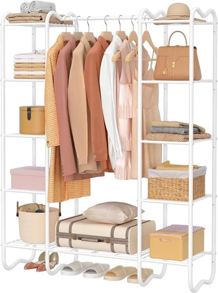 Armoire en métal blanc 125 x 160 cm robuste avec portes battantes XL