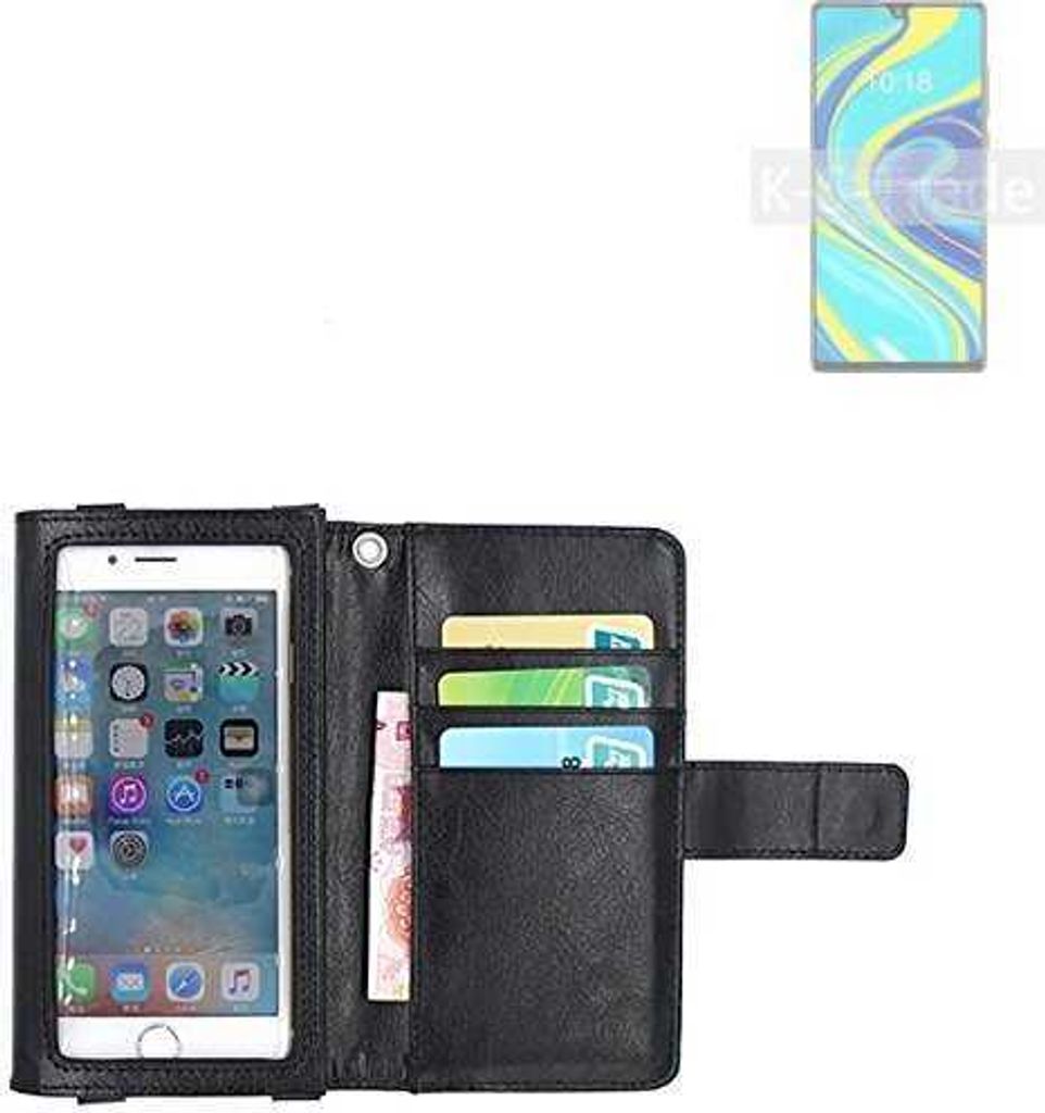 K-S-Trade Handy Hülle Schutz Hülle Kompatibel mit Cubot P40 Case mit Displayschutz / Schutzfolie Flip Cover Wallet case Etui Hülle schwarz