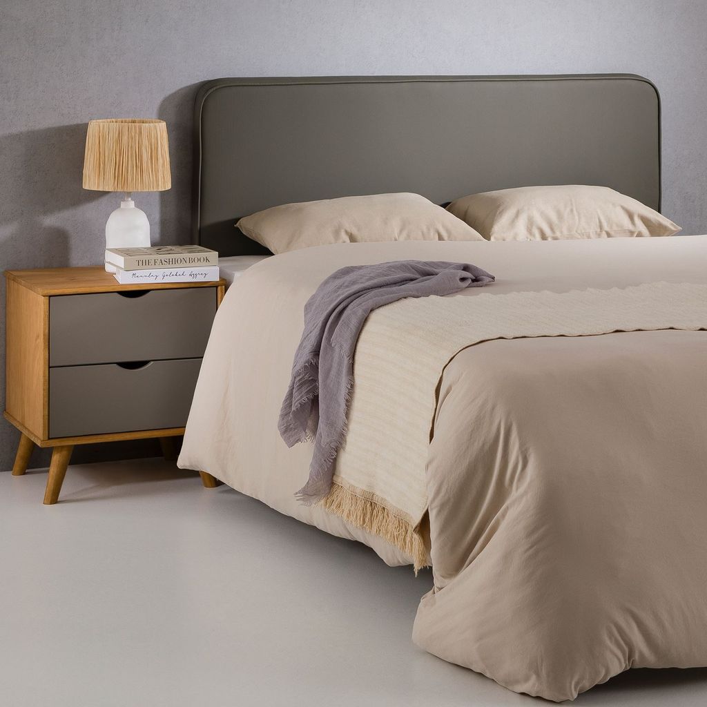 Kopfteil CELEST gepolstert mit Wandbefestigung grau - bettkopfteil 160 cm, headboard mit Kunstlederbezug, Kopfende für Boxspringbett