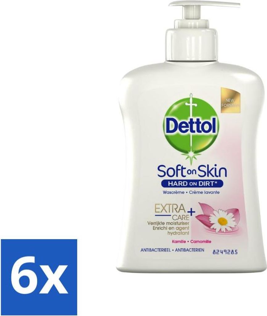 Dettol Handseife Antibakterielle Feuchtigkeitsspendende Kamille 250 ml - Vorteilspack - 6 Stücke