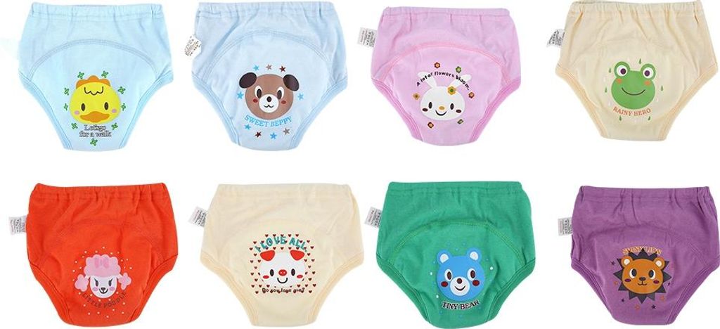 8PCS Baby Stoff Cartoon Wasserdichte Windeln Windeln Kleinkind 4 Lagen Töpfchen Training Hosen (90)